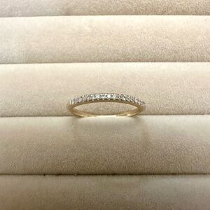 14k Solid Gold Diamond Pave Wedding Band